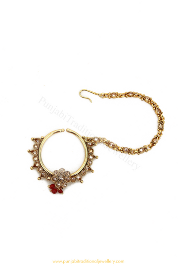 Antique Gold Finished Rubby Nath By PTJ